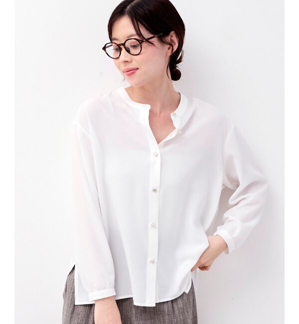  「2WAYジョーゼットギャザースリーブブラウス」|シャツ・ブラウス|