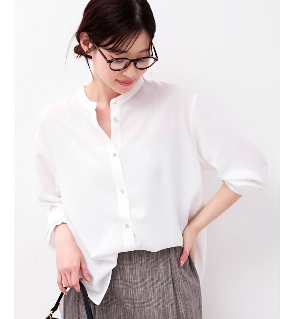  「2WAYジョーゼットギャザースリーブブラウス」|シャツ・ブラウス|