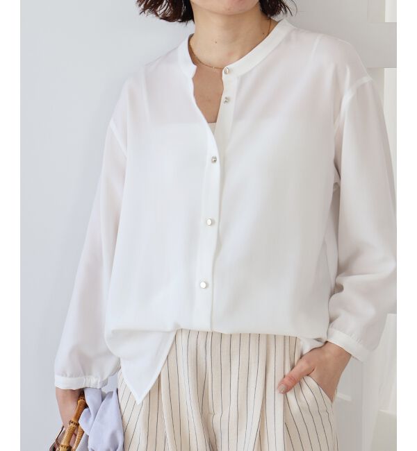  「2WAYジョーゼットギャザースリーブブラウス」|シャツ・ブラウス|