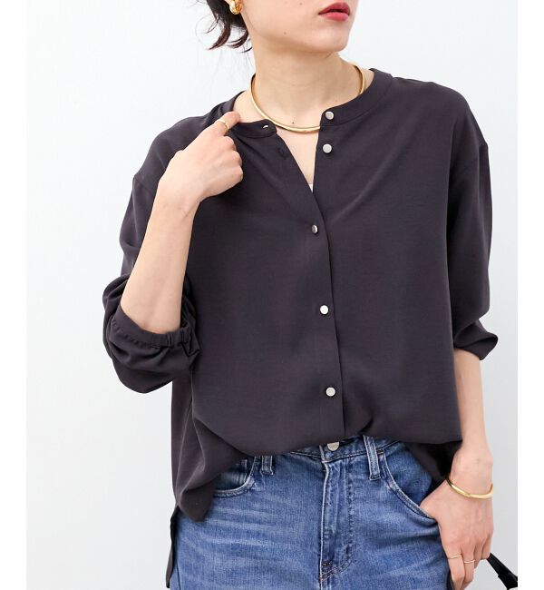  「2WAYジョーゼットギャザースリーブブラウス」|シャツ・ブラウス|D／グレー