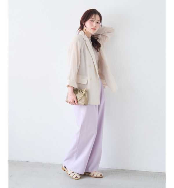  「≪手洗い可能≫リネンライクテーラードジャケット」|その他|