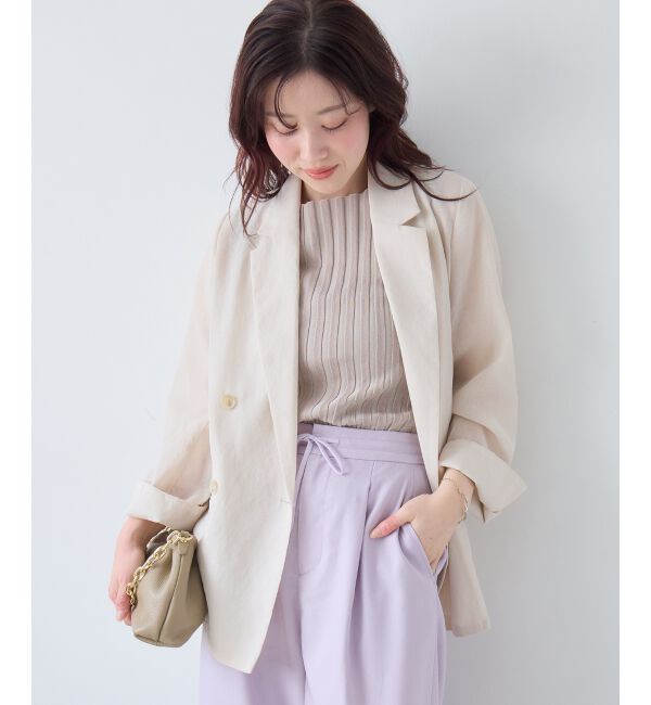  「≪手洗い可能≫リネンライクテーラードジャケット」|その他|