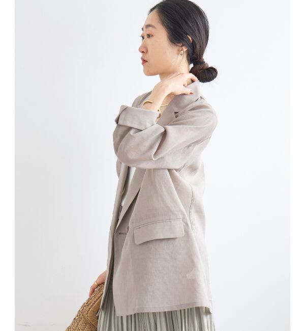  「≪手洗い可能≫リネンライクテーラードジャケット」|その他|