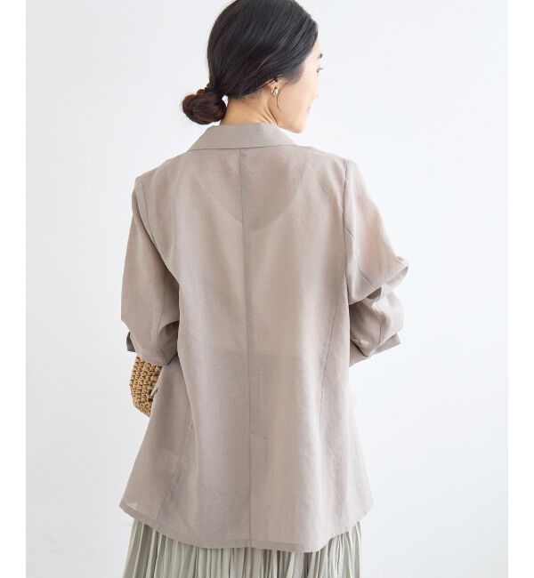  「≪手洗い可能≫リネンライクテーラードジャケット」|その他|