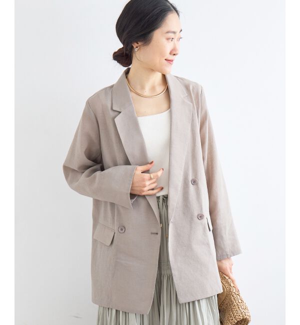  「≪手洗い可能≫リネンライクテーラードジャケット」|その他|