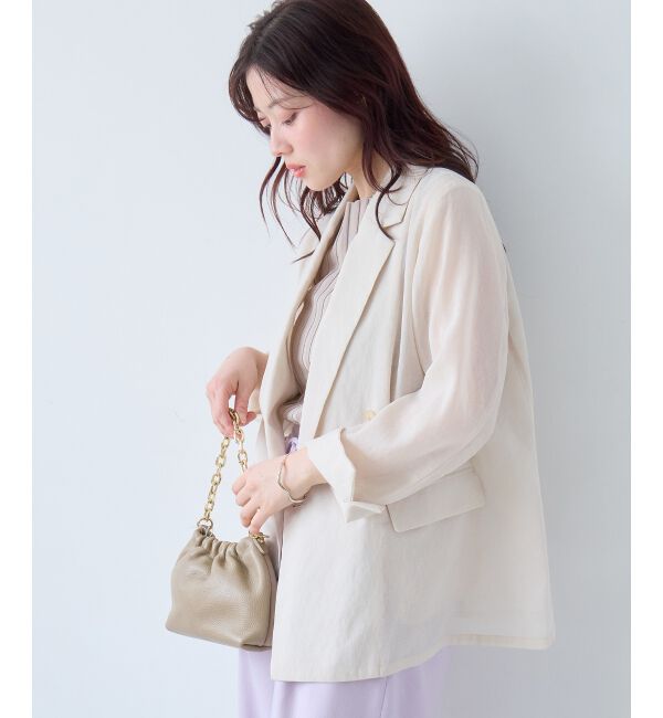  「≪手洗い可能≫リネンライクテーラードジャケット」|その他|