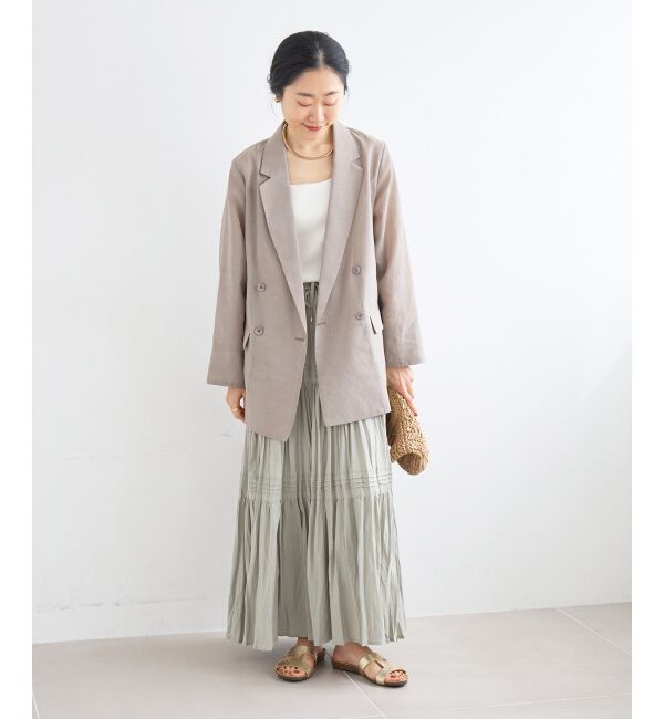  「≪手洗い可能≫リネンライクテーラードジャケット」|その他|