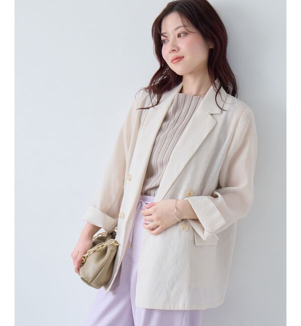  「≪手洗い可能≫リネンライクテーラードジャケット」|その他|