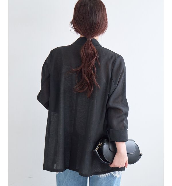  「≪手洗い可能≫リネンライクテーラードジャケット」|その他|