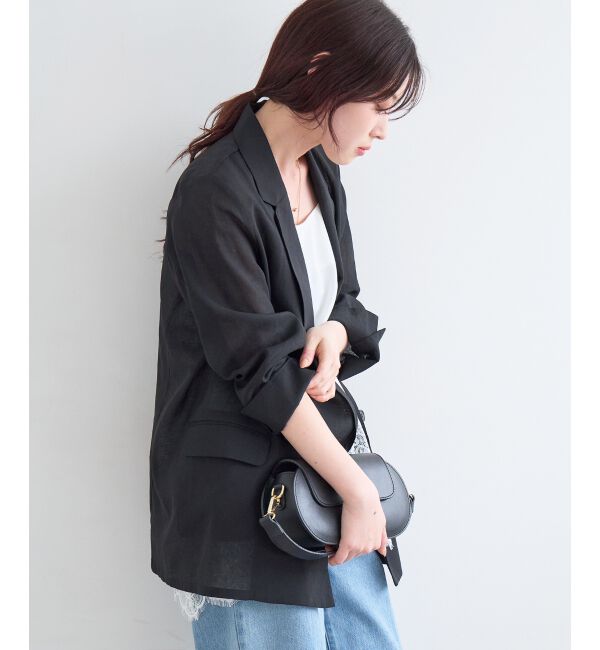  「≪手洗い可能≫リネンライクテーラードジャケット」|その他|