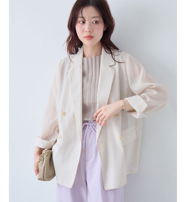  「≪手洗い可能≫リネンライクテーラードジャケット」|その他|