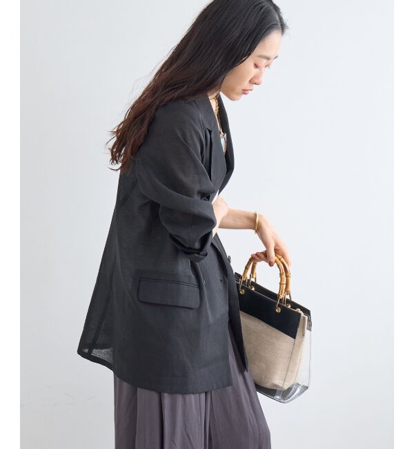  「≪手洗い可能≫リネンライクテーラードジャケット」|その他|