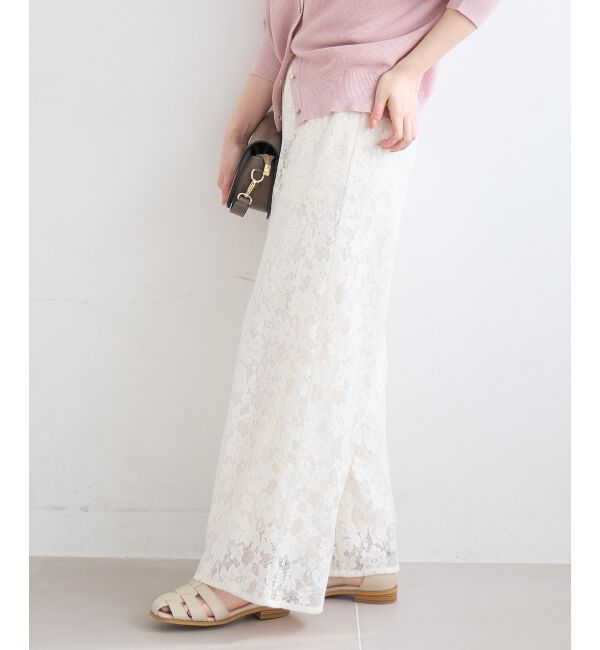  「フラワーメッシュレースワイドパンツ」|その他|