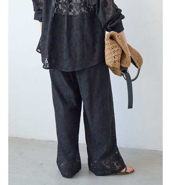  「フラワーメッシュレースワイドパンツ」|その他|