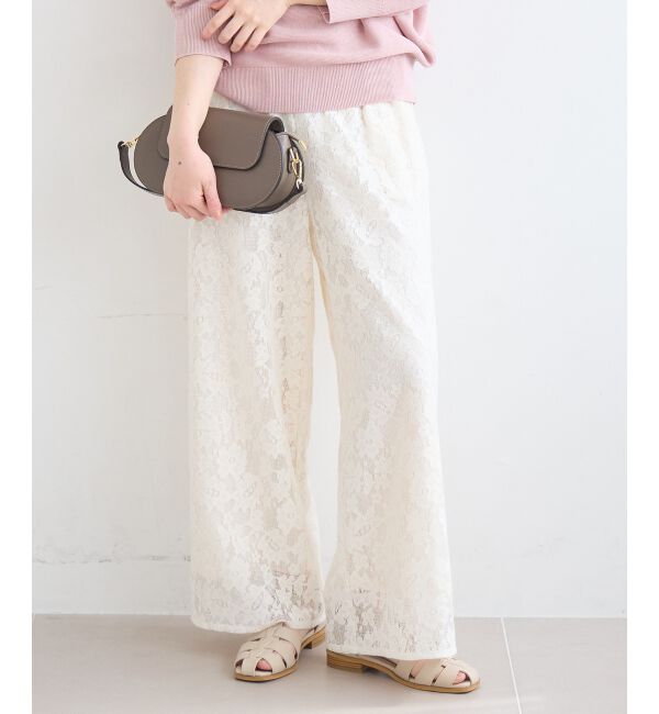  「フラワーメッシュレースワイドパンツ」|その他|