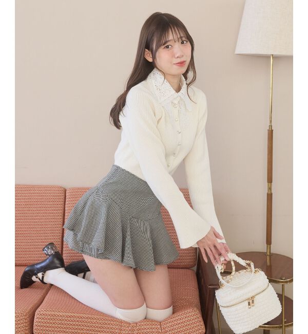  「レイヤードライクフレアショートスカパン」|キュロット|