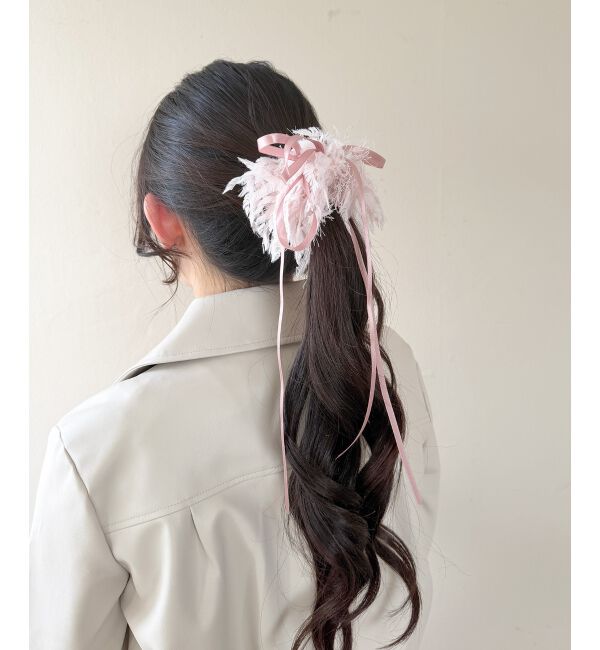  「ふわふわシュシュ」|ヘアゴム・シュシュ|ピンク