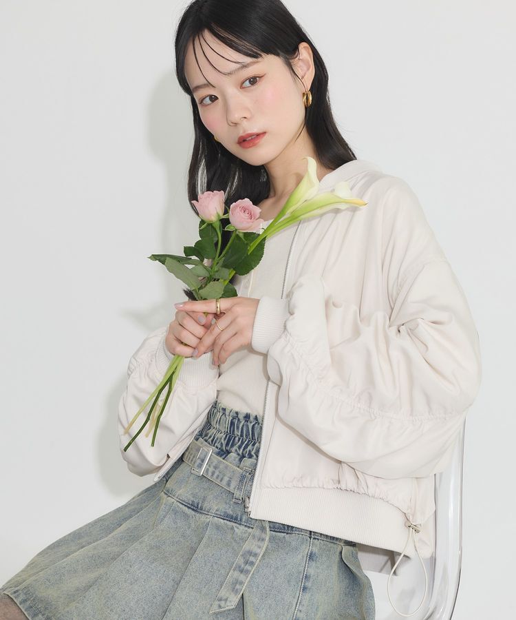 earth music&ecology「リバーシブルMA-1」|ブルゾン・スタジャン|Ivory