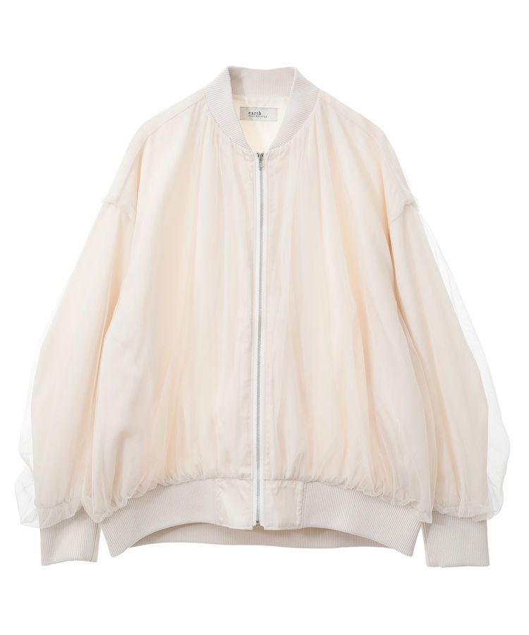 earth music&ecology「チュールレイヤードMA-1」|ブルゾン・スタジャン|