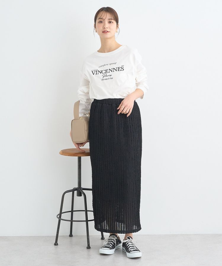 earth music&ecology「ベルティカルフリルナロースカート」|タイト|