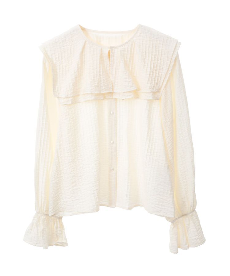 earth music&ecology「2WAYスクエアラッフルカラーブラウス」|シャツ・ブラウス|