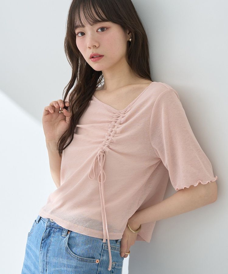 earth music&ecology「アシメネックドロストシアープルオーバー」|Tシャツ・カットソー|Pink