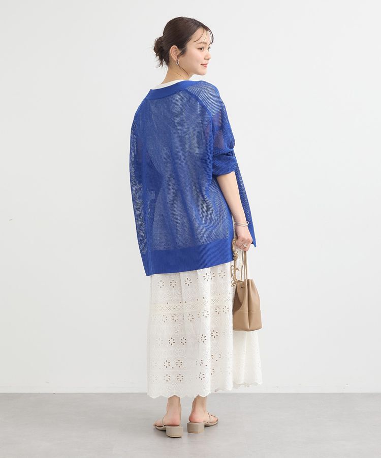 earth music&ecology「メッシュルーズカーディガン」|カーディガン|