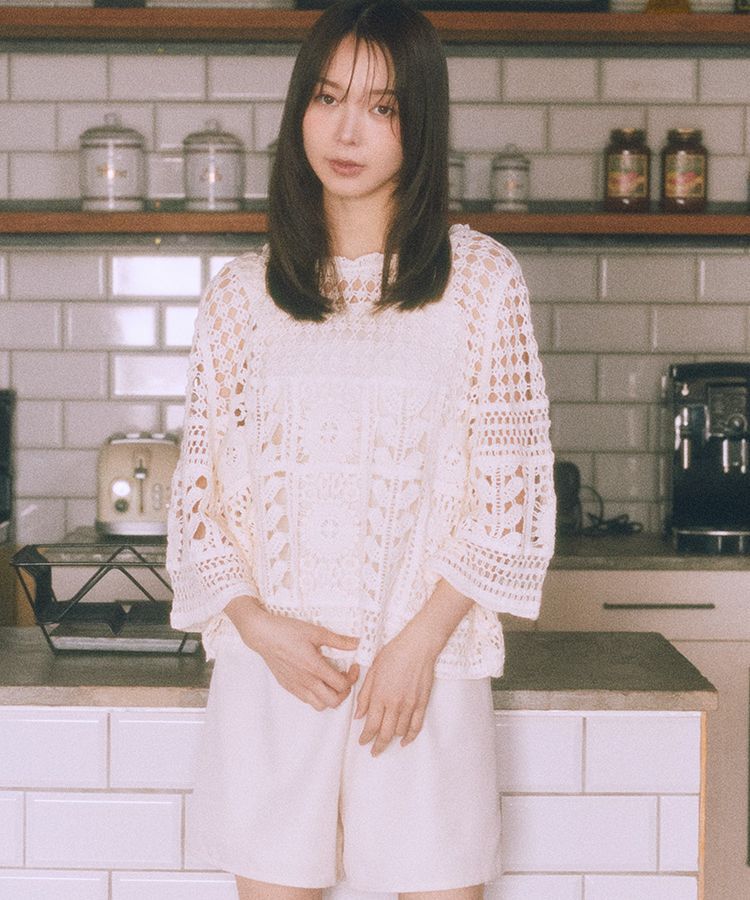 earth music&ecology「クロシェ風プルオーバー」|Tシャツ・カットソー|