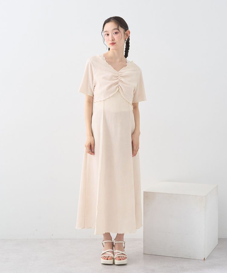 earth music&ecology「SET2点ギャザーカットカーデ＋キャミワンピース」|ワンピース|