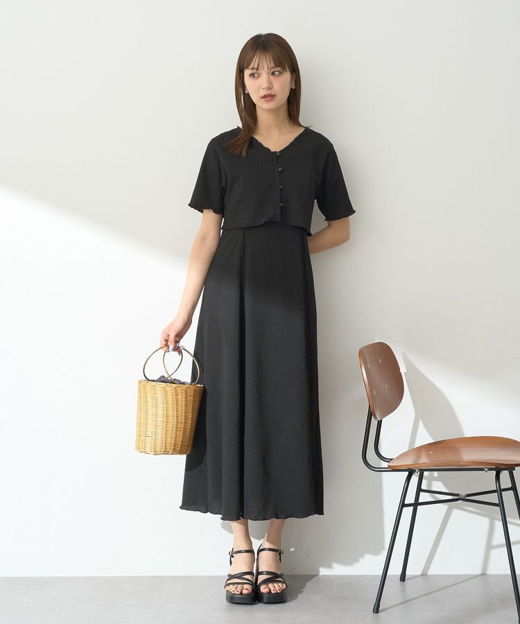 earth music&ecology「SET2点ギャザーカットカーデ＋キャミワンピース」|ワンピース|