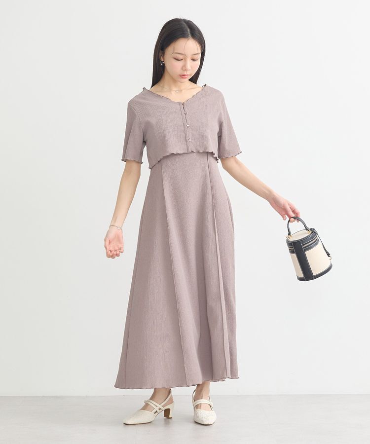 earth music&ecology「SET2点ギャザーカットカーデ＋キャミワンピース」|ワンピース|