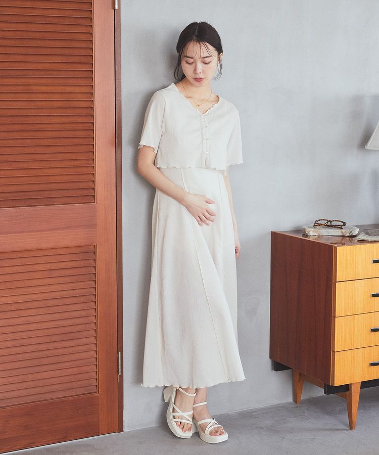 earth music&ecology「SET2点ギャザーカットカーデ＋キャミワンピース」|ワンピース|