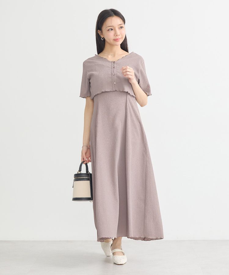 earth music&ecology「SET2点ギャザーカットカーデ＋キャミワンピース」|ワンピース|Mocha