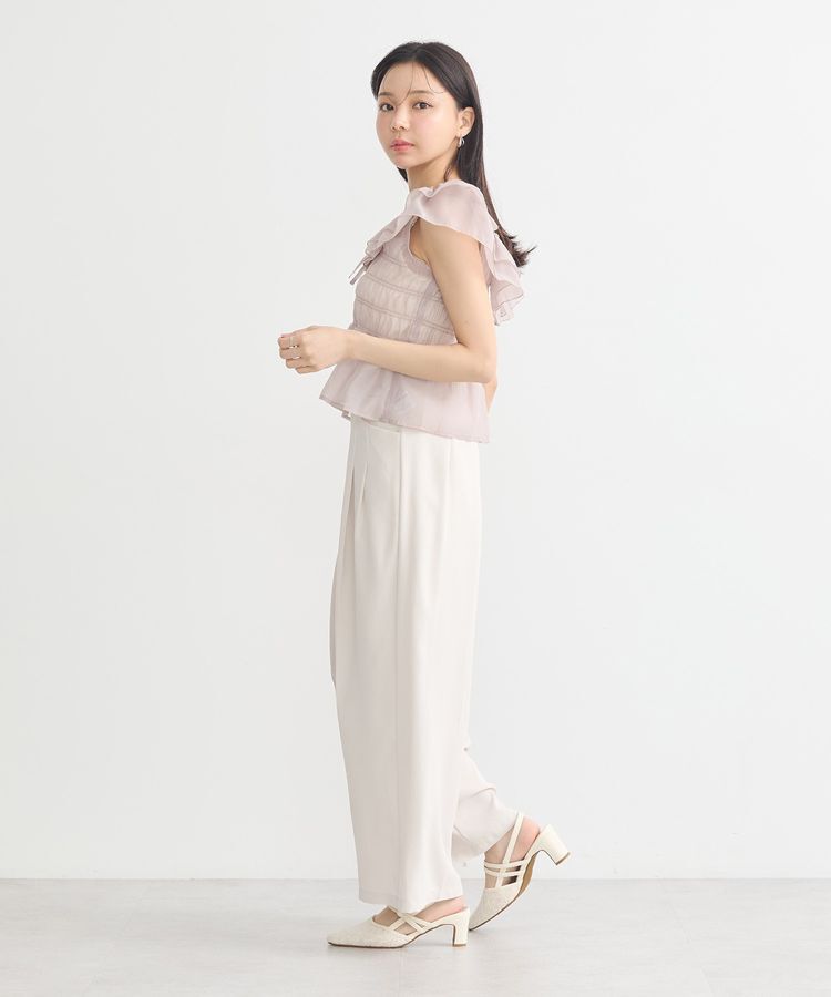 earth music&ecology「ダブルフリルノースリブラウス」|シャツ・ブラウス|