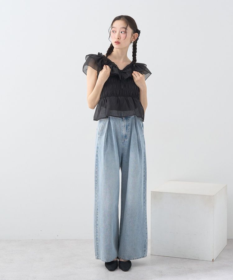 earth music&ecology「ダブルフリルノースリブラウス」|シャツ・ブラウス|