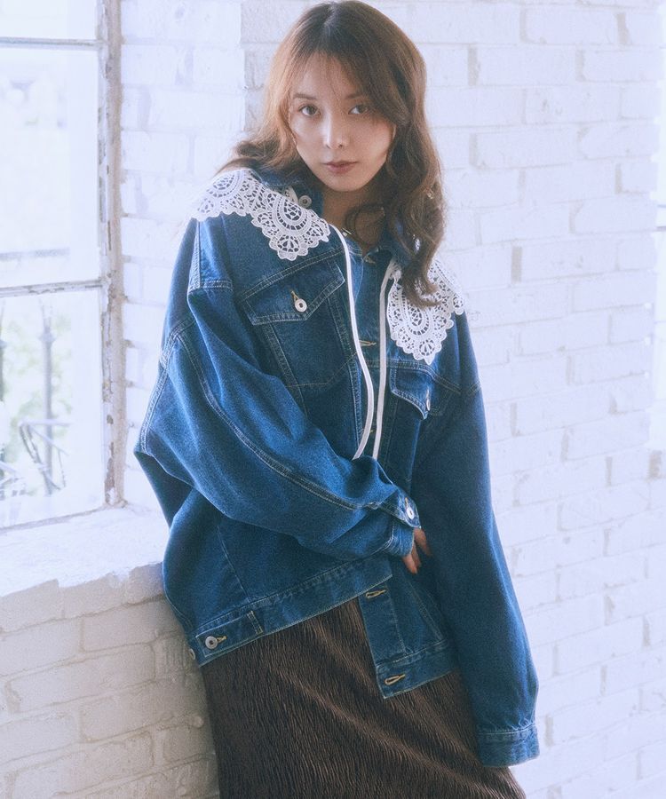 earth music&ecology「ビッグデニムジャケット」|テーラードジャケット|