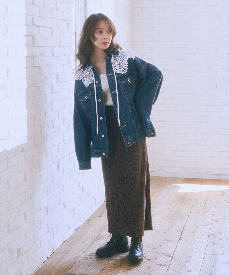 earth music&ecology「ビッグデニムジャケット」|テーラードジャケット|