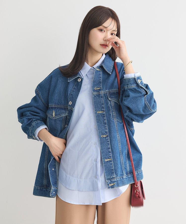 earth music&ecology「ビッグデニムジャケット」|テーラードジャケット|