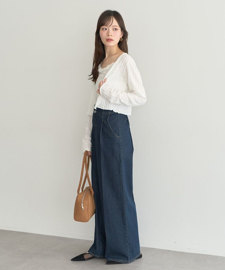 earth music&ecology「SET2点メローボレロ＋フリルキャミソール」|カーディガン|