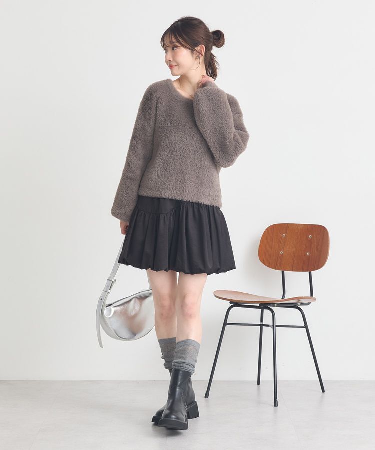 earth music&ecology「Wフェイスシャギープルオーバー」|ニット・セーター|