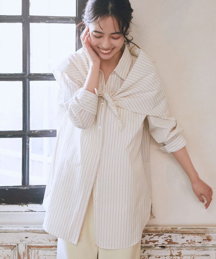 earth music&ecology「【SET2点】スカーフ付きスキッパーシャツ」|シャツ・ブラウス|