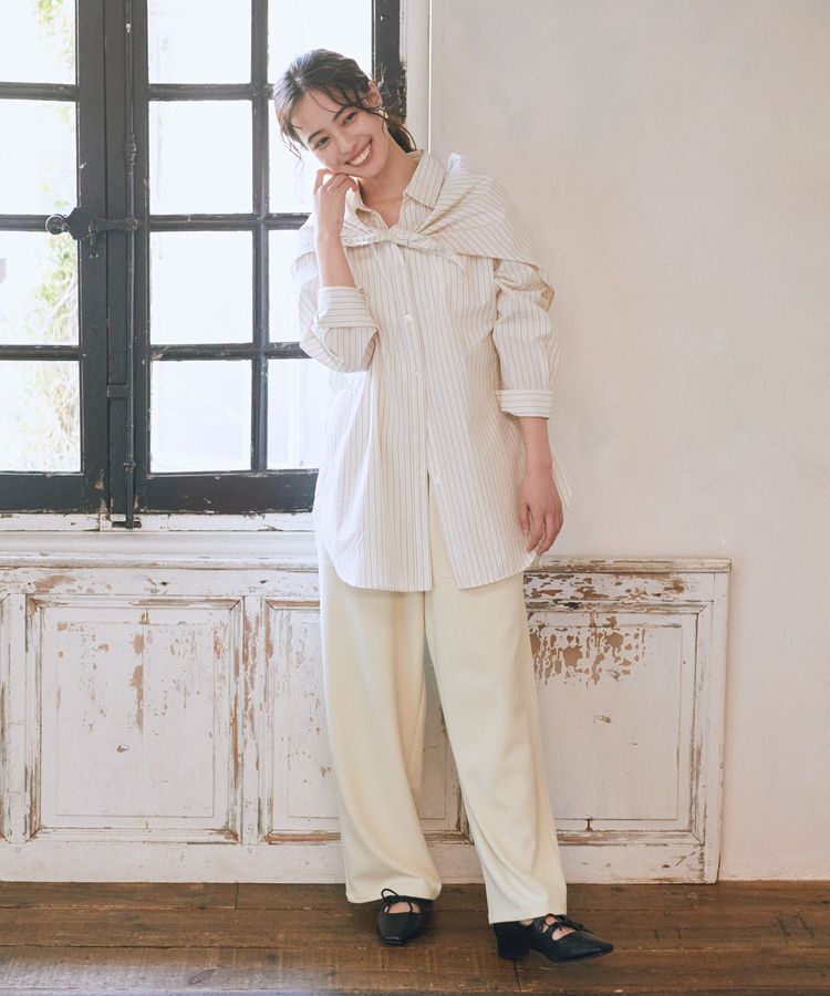 earth music&ecology「【SET2点】スカーフ付きスキッパーシャツ」|シャツ・ブラウス|