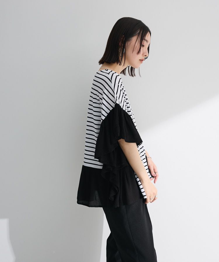 Green Parks「袖フレアドッキングカットプルオーバー」|Tシャツ・カットソー|