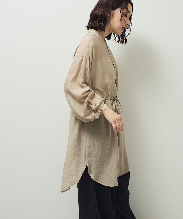 Green Parks「バンドカラー比翼タック袖チュニック」|チュニック|