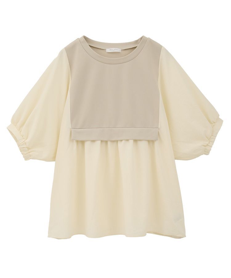 Green Parks「ベスト風7分袖ドッキングプルオーバー」|Tシャツ・カットソー|