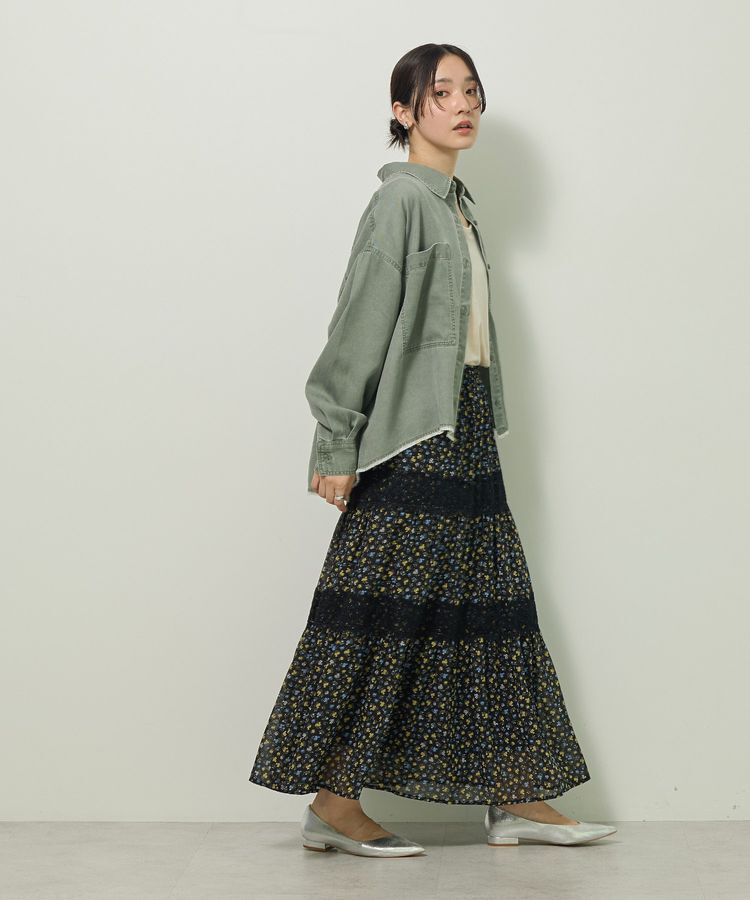 Green Parks「裾フリンジヴィンテージ風シャツ」|シャツ・ブラウス|