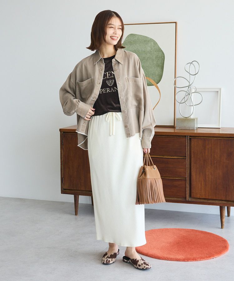 Green Parks「裾フリンジヴィンテージ風シャツ」|シャツ・ブラウス|