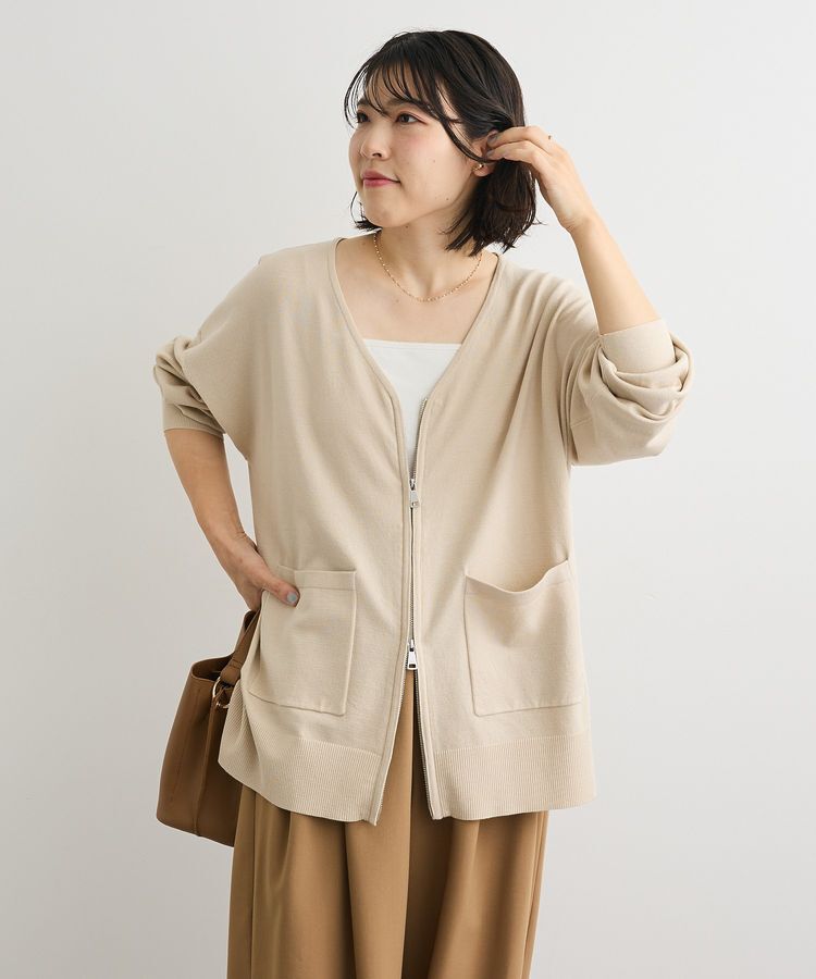 Green Parks「アンチピリングゆるzipカーディガン」|カーディガン|