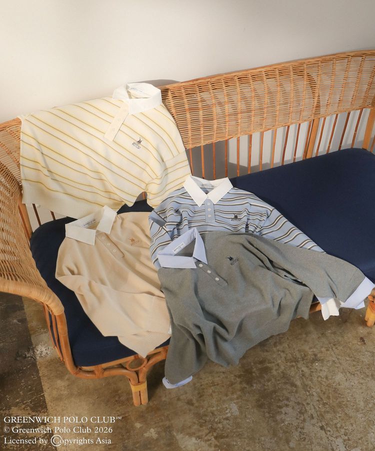 Green Parks「GREENWICH POLO CLUB(TM)布帛ドッキングポロニットプルオーバー」|Tシャツ・カットソー|