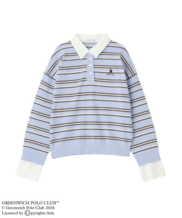 Green Parks「GREENWICH POLO CLUB(TM)布帛ドッキングポロニットプルオーバー」|Tシャツ・カットソー|Sax